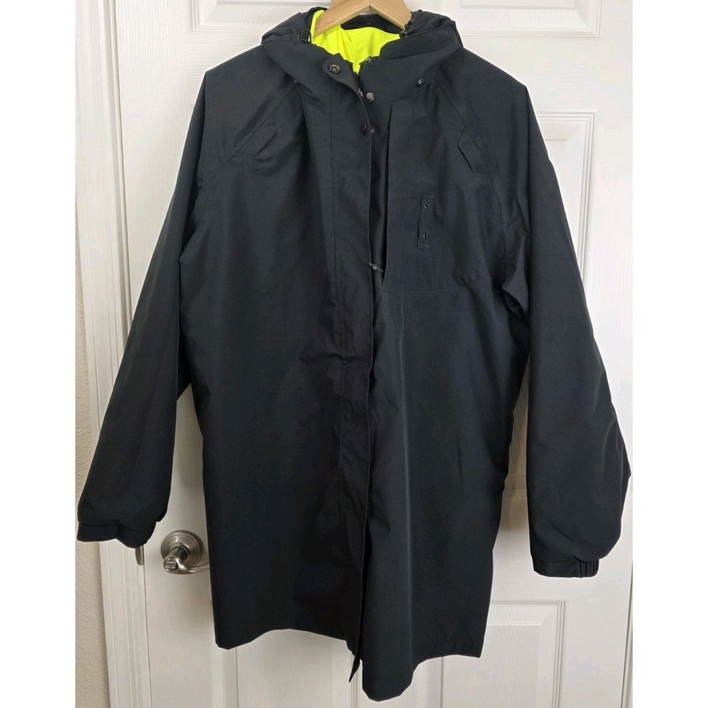 Flying Cross Black Rain Jacket Waterproof Reversible HiVis Lime Reflective (080)